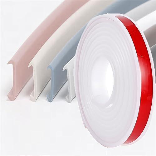 5 Meter U-Form Selbstklebend Möbelkantenband, Flexible TPE Kantenschutz weiches Kantenumleimer Faltbarer für Schrankkanten Arbeitsplatten Abschlussleiste(White,17mm)