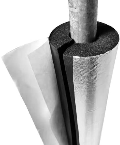 Frostschutz Isolierrohr Selbstklebender Rohrisolierung Isolierung Schaumstoffschlauch ID 20 25 32 43 50 60 63 76 89 108 110 114.0 mm Aluminiumfolie Isolierschlauch 1 Stück(43.0 mm/1-7/10)