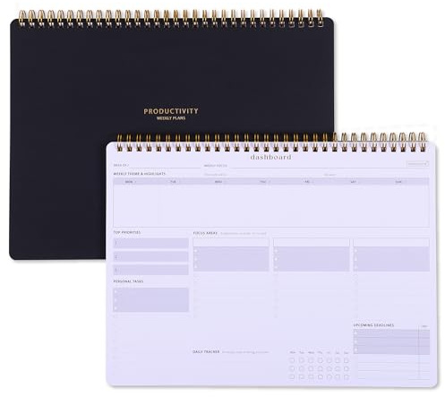 Weekly Academic Planner for Student - 54 Weeks Spiral Dashboard Desk Pad Is The Perfect Organizer for Managing Your School & Personal Life - Study Planner for Year Productivity