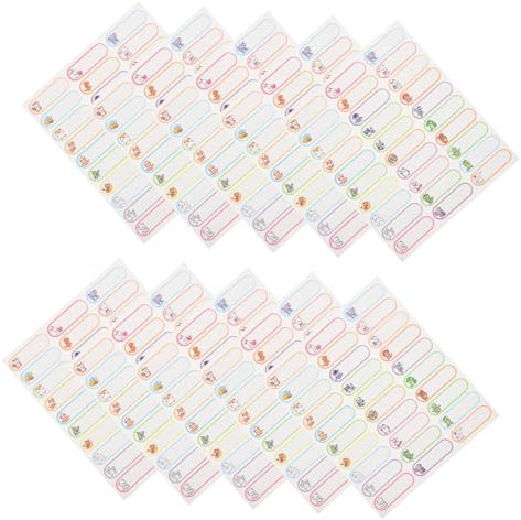 STOBOK 10blätter Wasserdichte Namensetiketten Für Farbige Aufkleber Für Kindergarten Schule Und Zuhause Selbstklebende Etiketten Für Flaschen Und Aufbewahrung Unisex Tierdesigns