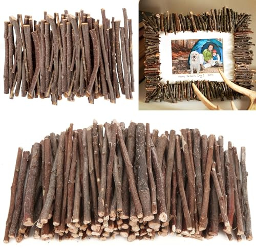 YAYODS 2 kg natur äppleträ gren med bark – 11 cm träpinnar för pyssel, trästavar 0,5–1 cm i diameter, dekoration gren, hantverk, logpinnar, trästav