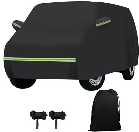 Vollgarage für VW T4 SWB 1995–2004, 210D wasserdichte Autoabdeckung mit Baumwollfutter und Reißverschluss an der Seitentür, winddichten Bändern, Regen Schnee UV-Staub Allwetterschutz