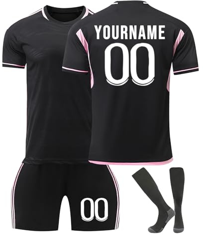 Générique Enfant Maillot de Football 24/25 Nouveau Ensemble de Foot Enfant et Homme Nom et numéro Personnalisés Home Away Équipement Football Entrainement T-Shirt et Short Chaussettes Gifts 07