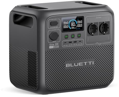 BLUETTI Elite 200 V2 Portable Power Station (2025 New), 2073.6Wh LFP Battery Backup w/ 2 2600W AC Outlets (3900W Power Lifting), 17-Year Lifespan, Solar Generator for Camping, Off-grid, Power Outages