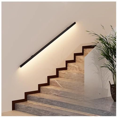 Genérico Luces for pasamanos de Escalera, pasamanos LED, Luces for pasamanos de Aluminio, barandilla de Escalera iluminada(Black-Left,59/5m)