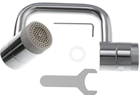 Tofficu Prolunga Per Rubinetto Girevole 1080°, Attacco Spruzzatore Per Lavandino Bagno Filtro Antischizzo e Testa Rotante