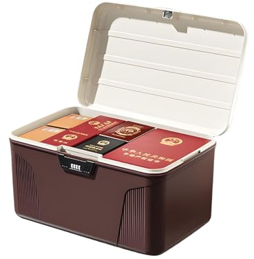 Générique Boîte de Rangement avec Verrou - Conteneur de Stockage à Fermeture Sécurisée | Protection Par Mot De Passe Grande Capacité Pour Médicaments Documents Bureau Maison Cuisine Dossiers