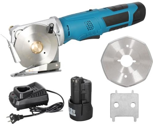 SUZLAZYR Forbici elettriche per Tessuti Senza Fili da 12 V, Cutter Rotante Elettrico, Cutter per Cartone e Moquette, Forbici da Cucito Ricaricabili, Spessore di Taglio 2,5 cm, 2000 mAh