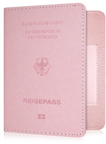 YAVIV Reisepasshülle für Reisen mit RFID-Schutz für Damen&Herren, Roségold | RFID Reisepasshülle aus Premium Kunstleder für Reisepass Kreditkarten Bordkarten, ideal für Reisen und als Geschenk.