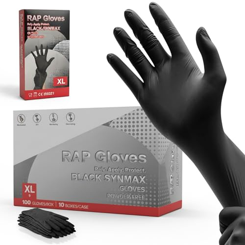 Black Vinyl Disposable Gloves XL Pack of 1000 Powder-Free Bulk Multipurpose | Latex free and non sterile, ambidextrous, for mechanics, workshops, warehouses, sanitation rounds and industrial handling