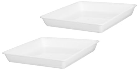 ibasenice Platos para Macetas Rectangulares 25 Cm Bandejas de Goteo Plástico Engrosado 2 Piezas para Jardín Recolección de Agua Interior y Exterior para Suculentas y Bonsáis