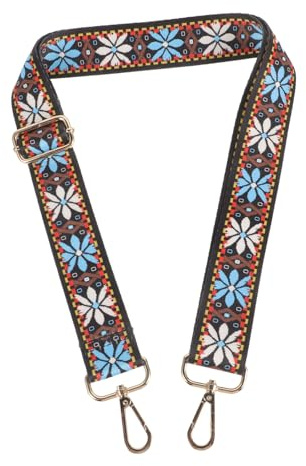 DECORNIJIA Adjustable Retro Banjo Strap with Vintage Pattern Metal Buckle Comfortable Soft Banjo and Mandolin Shoulder Belt Replacement Musical Instrument Accessory