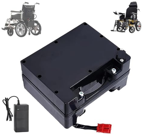 JHKJ Batería para Silla de Ruedas eléctrica de 24 V, 12 Ah, 15 Ah, 20 Ah, 25 Ah, 30 Ah, 35 Ah, 40 Ah, 45 Ah y 50 Ah. Batería de Litio Recargable de Gran Capacidad.,24v,50Ah