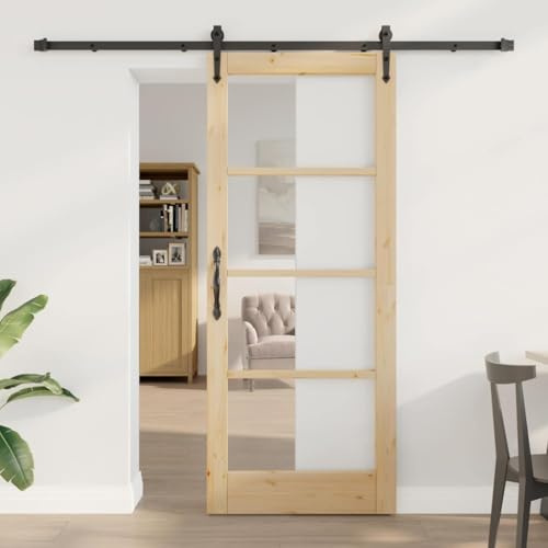 Innentür Eingangstür,Schiebetür Braun 83 x 202 cm Holz und Metall,Falttüren für Wohnzimmer,Schlafzimmer,Küche