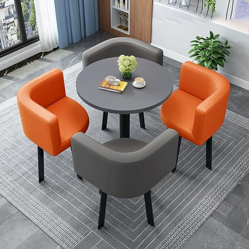 Elegantes rundes Esstisch-Set für 4 Personen mit Stühlen, perfekt für Cafés, Teestuben oder Wohnzimmer, modernes kompaktes Konferenztisch-Design