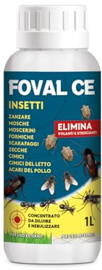 Disinfestante Concentrato 1L, Made in Italy - Presidio Contro Insetti Volanti e Striscianti - Liquido Abbattente Professionale per Zanzare Formiche e Scarafaggi - Soluzione Casa e Giardino (1L)