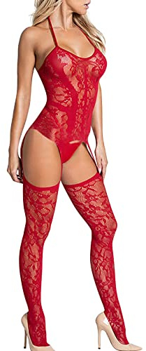Skärmmaterial set superelastisk underkläder korsett spets bodysuit: Exotisk svart satin teddy boudoir outfits med strumpeband