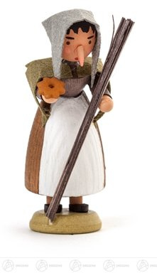 Rudolphs Schatzkiste Miniatur Hexe Höhe ca 6 cm NEU Erzgebirge Weihnachtsfigur Holzfigur