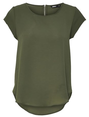 ONLY Damer Onlvic S/S Solid Top Noos Ptm T-shirt, Grön (kalamata), 36