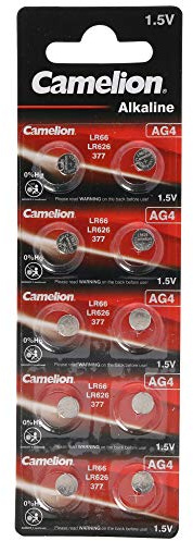 Lot de 10 piles bouton AG de marque - Équivalent à V376, V377 - Piles bouton LR626 - 1,5 V - 18 mAh