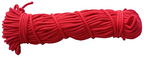 Mississhop 100 m Baumwollkordel Seile Kordel aus Baumwolle mit Polyacryl Kern Rot Ø 5 mm