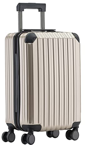 Münicase M816 TSA-Schloß Koffer Reisekoffer Trolley Kofferset Hardschale Boardcase Handgepäck (Champagner, Kleiner Koffer)