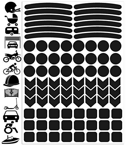 Biomar Labs Reflektor Aufkleber Set – Reflektierende Sticker als Reflektoren für Fahrrad Auto Motorrad Scooter, wetterfest und selbstklebend D 51
