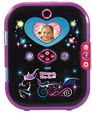 Vtech Kidisecrets Selfie Music 2.0 black – Kindertagebuch mit 2 Kameras, MP3-Player, Gesichtserkennung, Leuchteffekten und vielem mehr – Für Kinder von 6-12 Jahren