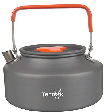 Tentock Bouilloire de Camping Ultra Légère 1L, Bouilloire D'eau Portable Extérieure Théière en Aluminium Ébullition Rapide pour la Cuisine En Plein Air Pique-nique Randonnée