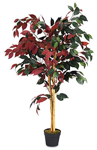 GIANTEX Árbol Artificial para Exterior o Interior, Artificial Decorativo, Altura 120 m, 540 Hojas y Tronco Natural, Falsa Planta Decorativa