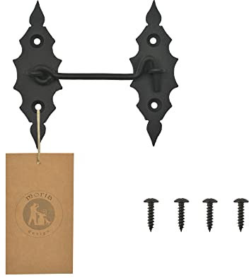 MORIA DESIGN Gancio rustico con occhiello da 13 cm, gancio per cabina in acciaio certificato, gancio per porta, porta per finestre, cancelli, bagno, giardino, fienile e hangartor, chiavistello