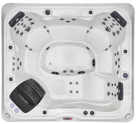 CANADIAN SPA CO. Alberta SF Whirl Pool Outdoor Winterfest - Bañera de hidromasaje para 7 Personas con iluminación LED, Altavoz, aromaterapia y Cubierta Aislante