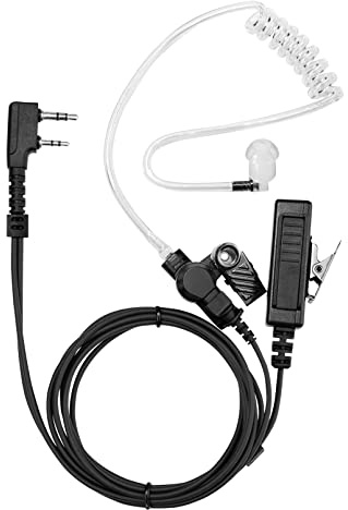 LEIMAXTE Two Way Radio Headset Compatible with Baofeng, Kenwood 2 Pin Walkie Talkie Surveillance Earpiece with Mic PTT, Acoustic Tube