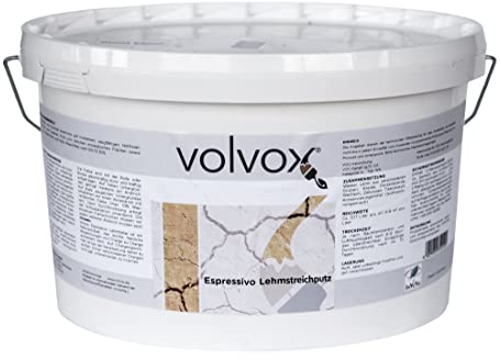 ecotec Naturfarben GmbH VOLVOX Espressivo Lehmstreichputz Rollputz Lehmfarbe Wandfarbe Mont blanc weiss gebrauchsfertig im Eimer (0,1 Liter Tester)