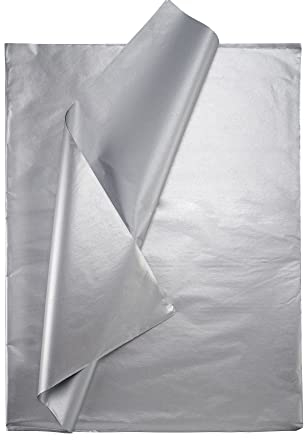 Seidenpapier bunt – 50 Blatt – 50 x 75 cm – Verpackungsmaterial für Kerzen, Kleidung, Seife – als Bastelpapier, Geschenkpapier – Hochzeit, Weihnachten – Füllmaterial in Versandkartons – SILBER