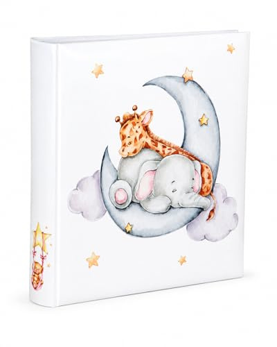 Cat & Bears Fotoalbum 30x30 cm 100 weiße Seiten Baby Kinder Foto Album Fotobuch: Farbe: Elefant & Giraffe