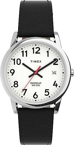 Timex Easy Reader TW2V75100 Armbanduhr, für Herren, 35 mm, schwarzes, nachhaltiges Armband