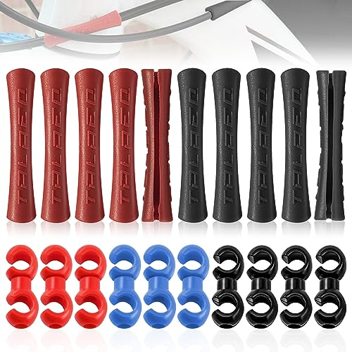 GZqiancang 10 Stk Bremskabel Schutzhülle, Rubber fahrradkabelschutz mit 10 Stk Kabelklemmen S-Führungshaken für Mountainbike, Rennrad, Klapprad, Stadtrad