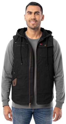 Wrangler Riggs Workwear Men's Duck Work Vest, Black, XX-Large