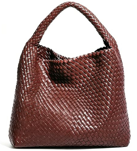 Gewebte Tragetasche für Damen mit Geldbörse, modische Schultertasche, Hobo-Unterarmtaschen, groß, gewebt, handgefertigt, Arbeit, Pendler