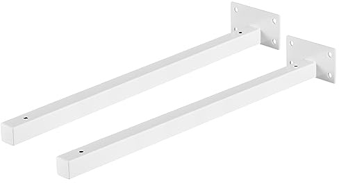QUARKZMAN 2Stk Schwebende Regalstützen 16(400mm) Industrielle Metallträger für Regale Wandmontierte Regalstützen Weiß