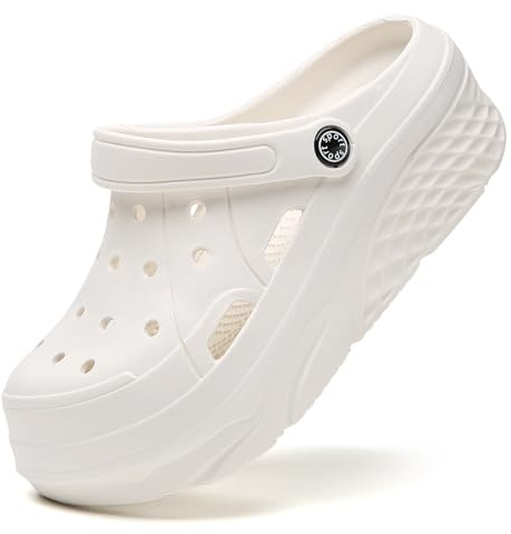 SECHRITE Platform Sabots pour Femme Tongs de Loisirs et vêtements de Sport Sabots de Sanitaire avec Charms Clogs de Wedge Tailles, 36-42 EU
