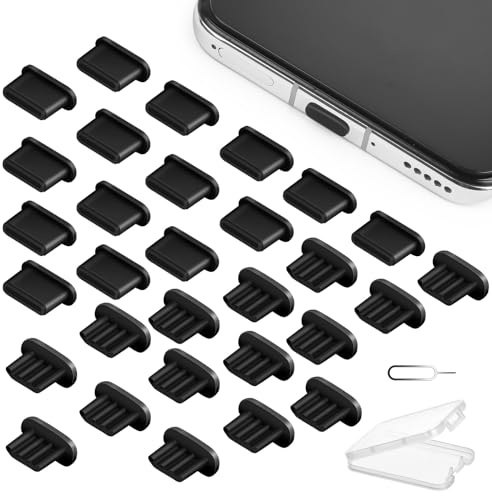 AXFEE Anti Dust Plugs Compatible with iPhone 17/16/15/14, Silicone Dust Plugs, Type-C and Lightnin i-Phone Charging Port Cover Protector Compatible with All Type-C& Lightnin Devices, ipad, Laptop etc.