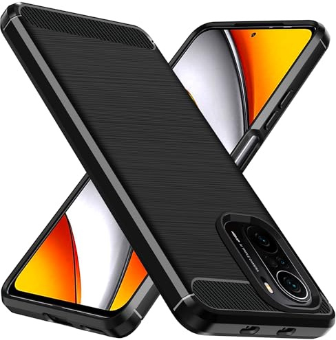 ivoler Funda para Xiaomi Poco F3 5G / Xiaomi Mi 11i, [Protección Militar] Carcasa Protectora Antigolpes, Fina Suave TPU Silicona Caso Delgada Anti-Choques Antihuellas Bumper Case, Negro