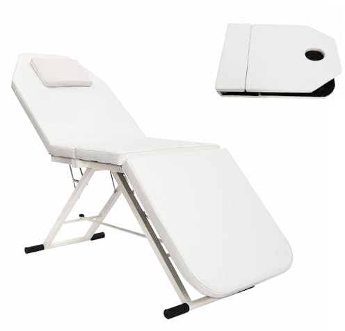 Ciounmb Mobile Massageliege, klappbar & höhenverstellbar, 3 Zonen Massagebett, 182cm×60cm Massagetisch, Kosmetikliege, Breit Therapieliege, Gesichtsauflage mit Kopfstütze