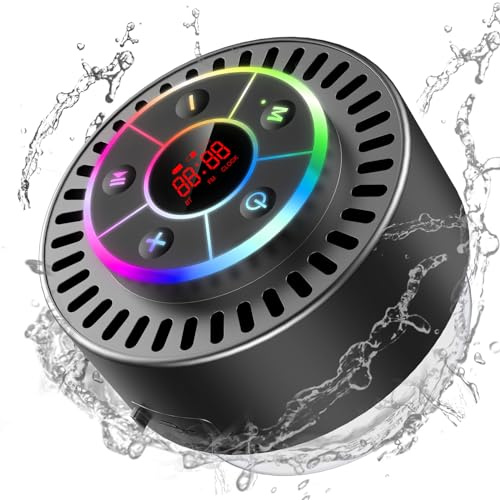 Docooler IPX7 wasserdichter Badezimmer-BT-Lautsprecher, staubdicht, stoßfest, LED-Zeitanzeige, eingebauter FM-Radio-Lautsprecher