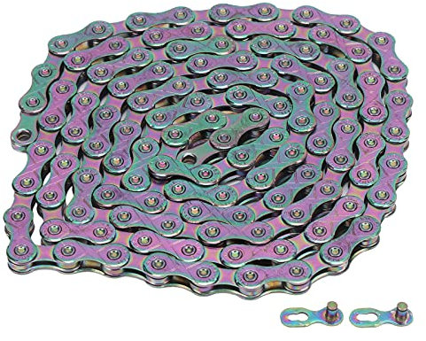 SPYMINNPOO Colorful 11 Speed Mountain Bike Chain, Road Bicycle Cycling Accessory, Link Connector Included