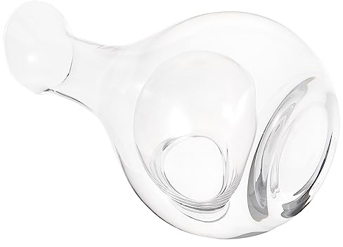 SEWOART Carafe à Decanter le Vin Effet Rafraîchissant en Verre Design Concave 385ml pour Eau et Vin, Usage Quotidien