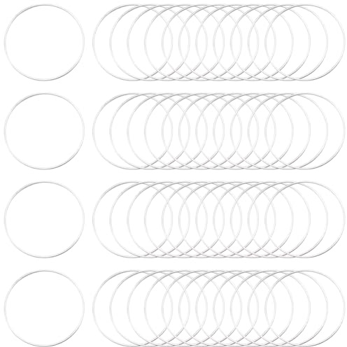 SOFPLATE 50 st 50 mm runda pärlringar pärlörhängen örhängen örhängen silver öra mässing länk ihålig ram cirkelringar för gör-det-själv smyckestillverkning örhänge bulk nyckelringar halsband tillbehör