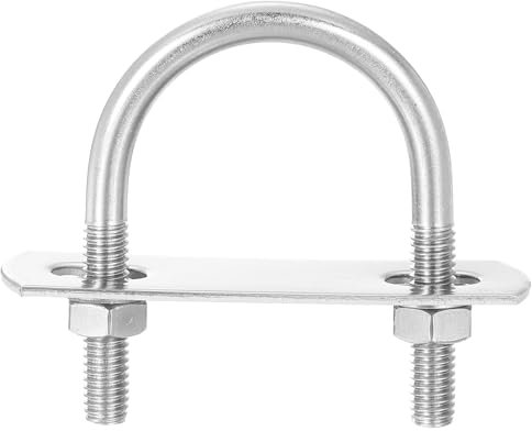 sourcing map Runde U-Bolzen Bolzenanker U-Bügel Verriegelungsbolzen, 6 Sets, 38 mm Innenbreite 58 mm Länge, M6 304 Edelstahl, U-Klemmschraube mit Muttern und Platten, für Bootsanhänger